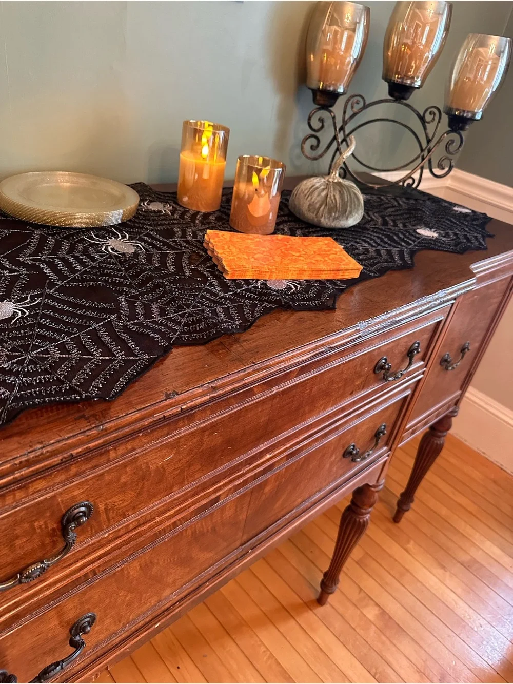 Halloween Spiderweb Table Runner - Black - Home Dining - NEW